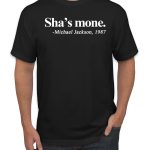 Black and Proud Sha's Mone. Michael Jackson 1987 Men's Graphic T-Shirt, Black, Small