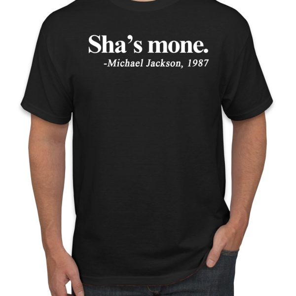 Black and Proud Sha's Mone. Michael Jackson 1987 Men's Graphic T-Shirt, Black, Small