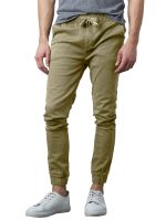Mens Joggers Chino Pants Stretch Twill SLIM-FIT (S-2XL)
