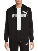 Puma Men's and Big Men's Essential Logo Full Zip Fleece Hoodie, Sizes up to XXL