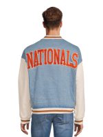 No Boundaries Men's & Big Men's Denim Varsity Jacket, Sizes XS-5XL - Image 3